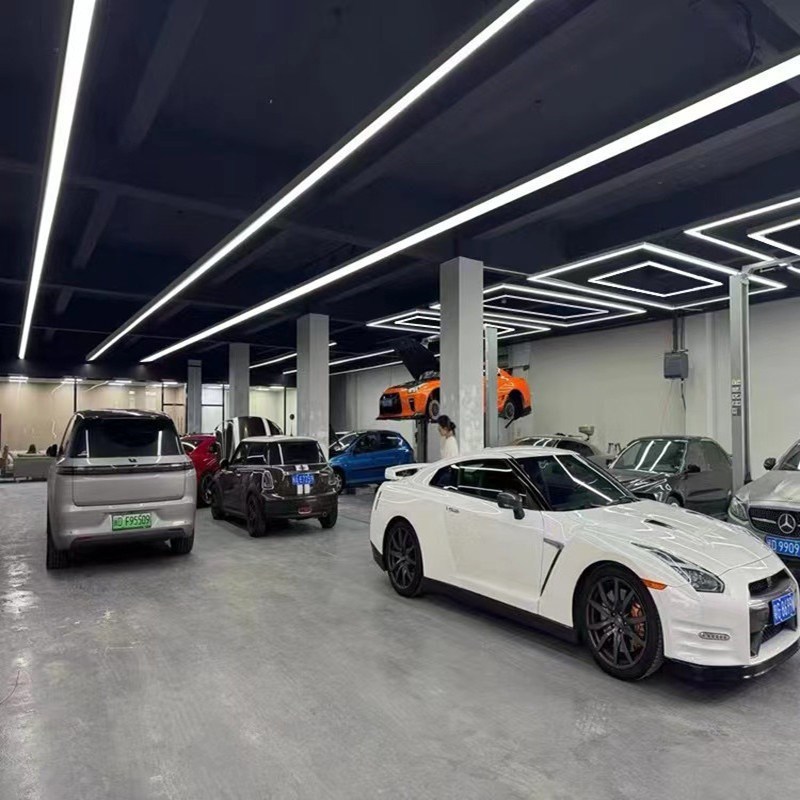 无缝拼接led长条灯汽车展厅回型灯E健身房条形灯吊灯台球厅氛围灯