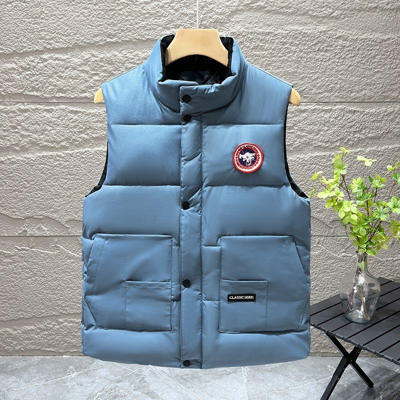 2024新棉马甲立领团体定制工作服印字LOGO宽松加T厚羽绒棉坎肩背