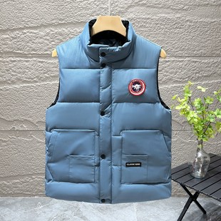 2024新棉马甲立领团体定制工作服印字LOGO宽松加T厚羽绒棉坎肩背