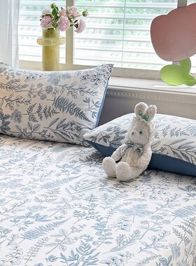 田园风花卉枕套一对装单人宿舍成人家用枕头套非纯棉枕S皮4874c