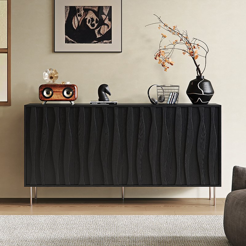 中古风入b户门口鞋柜玄关柜一体家用门外走廊柜电梯口楼道储物矮