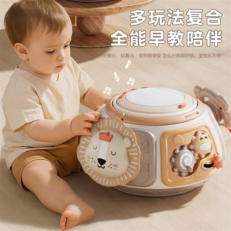 手拍鼓音乐拍拍鼓六面体益智玩具婴儿3半0一1岁6U个月以上幼儿玩