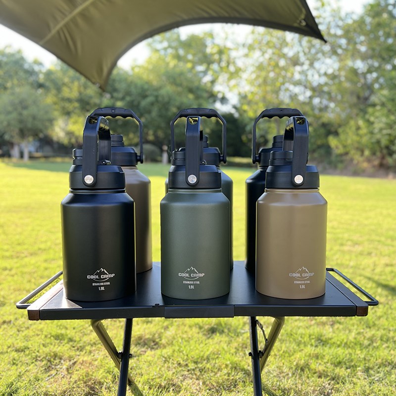 酷乐户外露营大容量冰桶304不B锈钢双层保温杯手提便携水壶冷藏箱