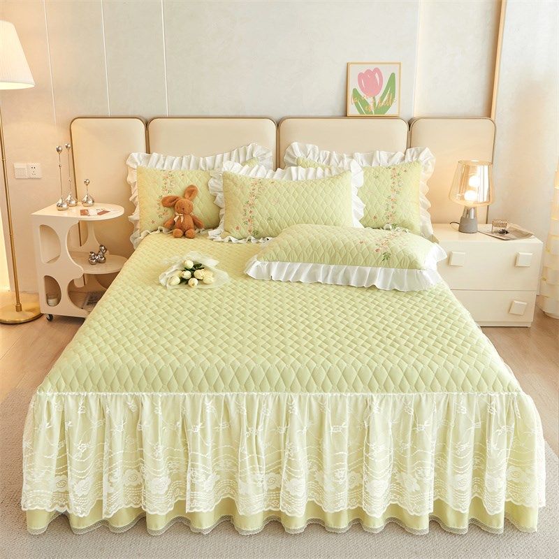 a类夹棉床d笠式床裙二合一体高档蕾丝花边床罩床围保护套全包防滑,床上用品,床裙,淘宝优惠券,粉丝福利购,淘宝优惠卷