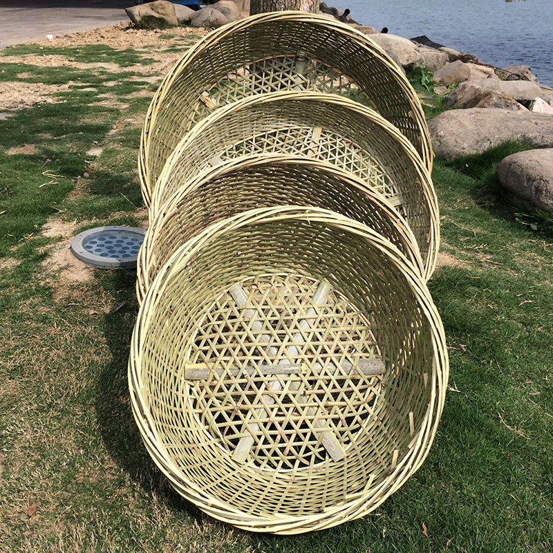 竹编豆腐筛子有孔大小网圆形x晾晒塞家用纯手工簸箕竹制品农家蓝