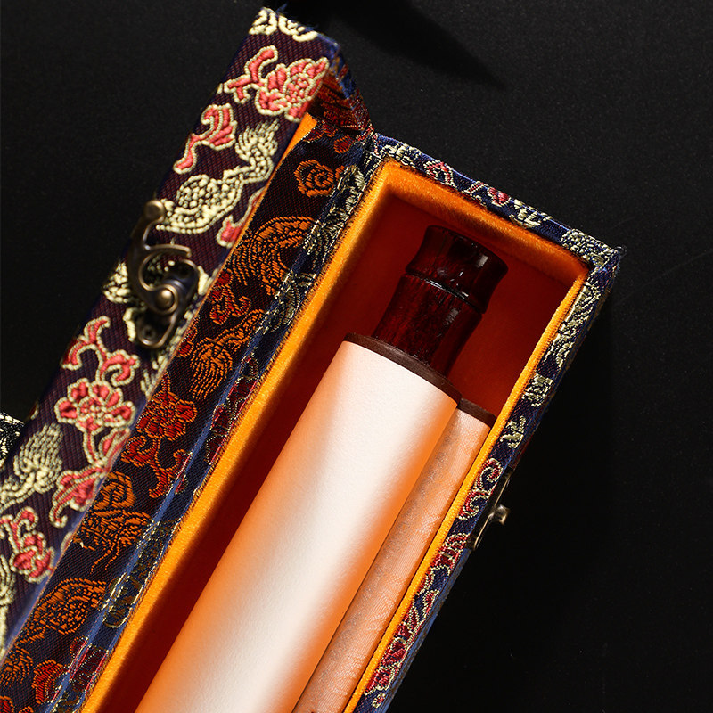 字画盒画轴c锦盒礼盒书法国画包装盒卷轴收纳收藏字画盒可定制画