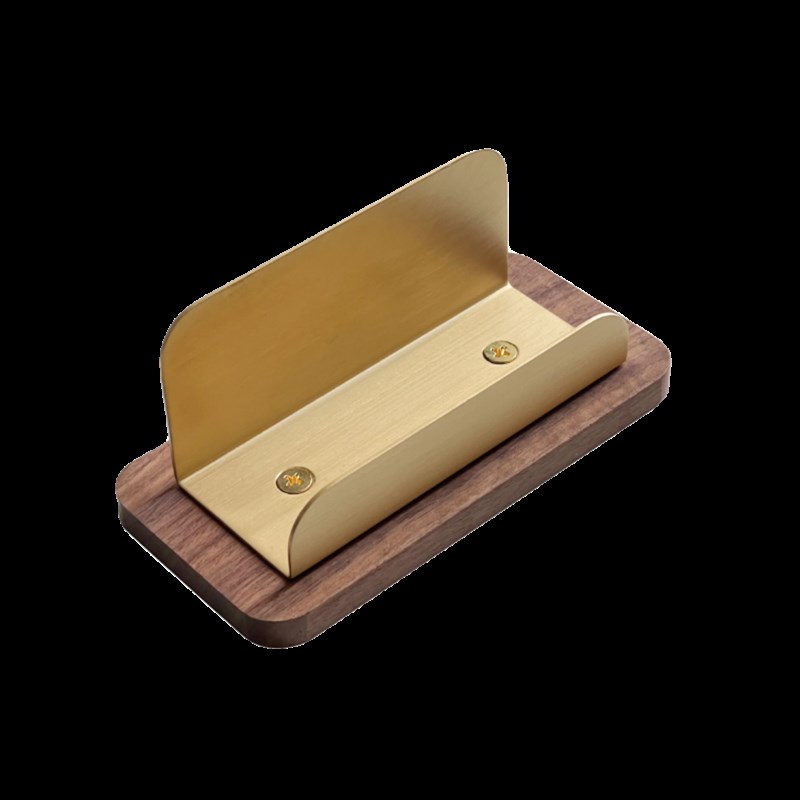 实木黄铜名c片展示架前台个性高档商务大容量名片盒卡片架定制log