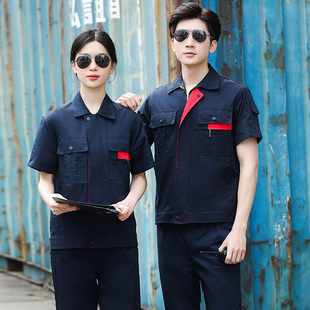 电焊工作服套装 长短袖 男耐磨全N棉工厂上衣定制劳保 夏季 纯棉薄款