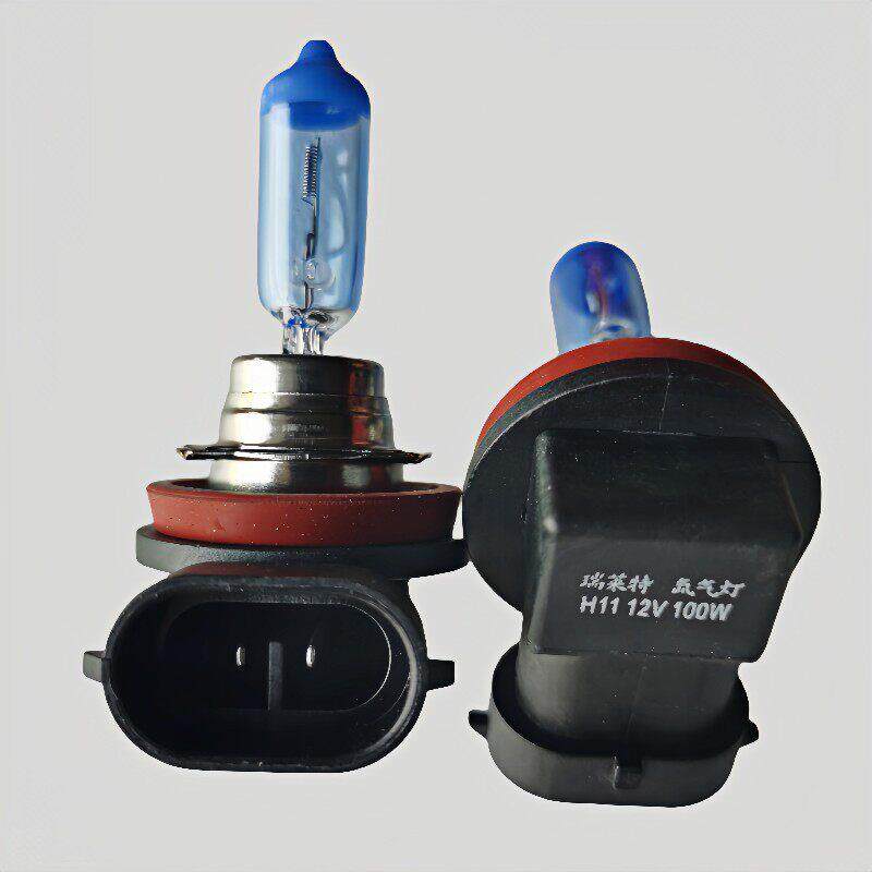 汽车大灯灯泡h11 12v100w近光灯雾灯超白光蓝泡5000k超亮氙气灯泡
