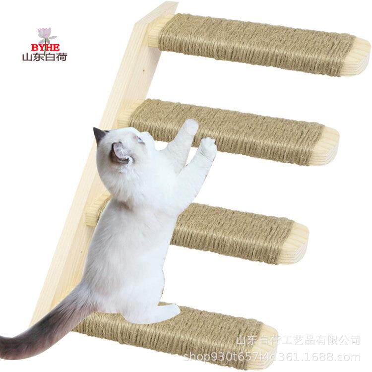 实木1.5cm松木拆片麻绳壁挂麻绳爬梯吊床猫用品猫爬架