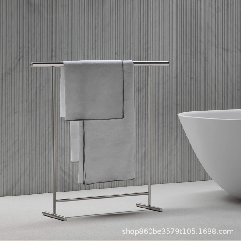造心家具|304不锈钢轻奢落地免打孔毛巾架子阳台室外可移动晾衣架