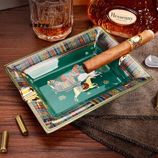 雪茄专用陶瓷烟灰缸高端办公室家用时尚礼品客厅大号摆件雪茄盘