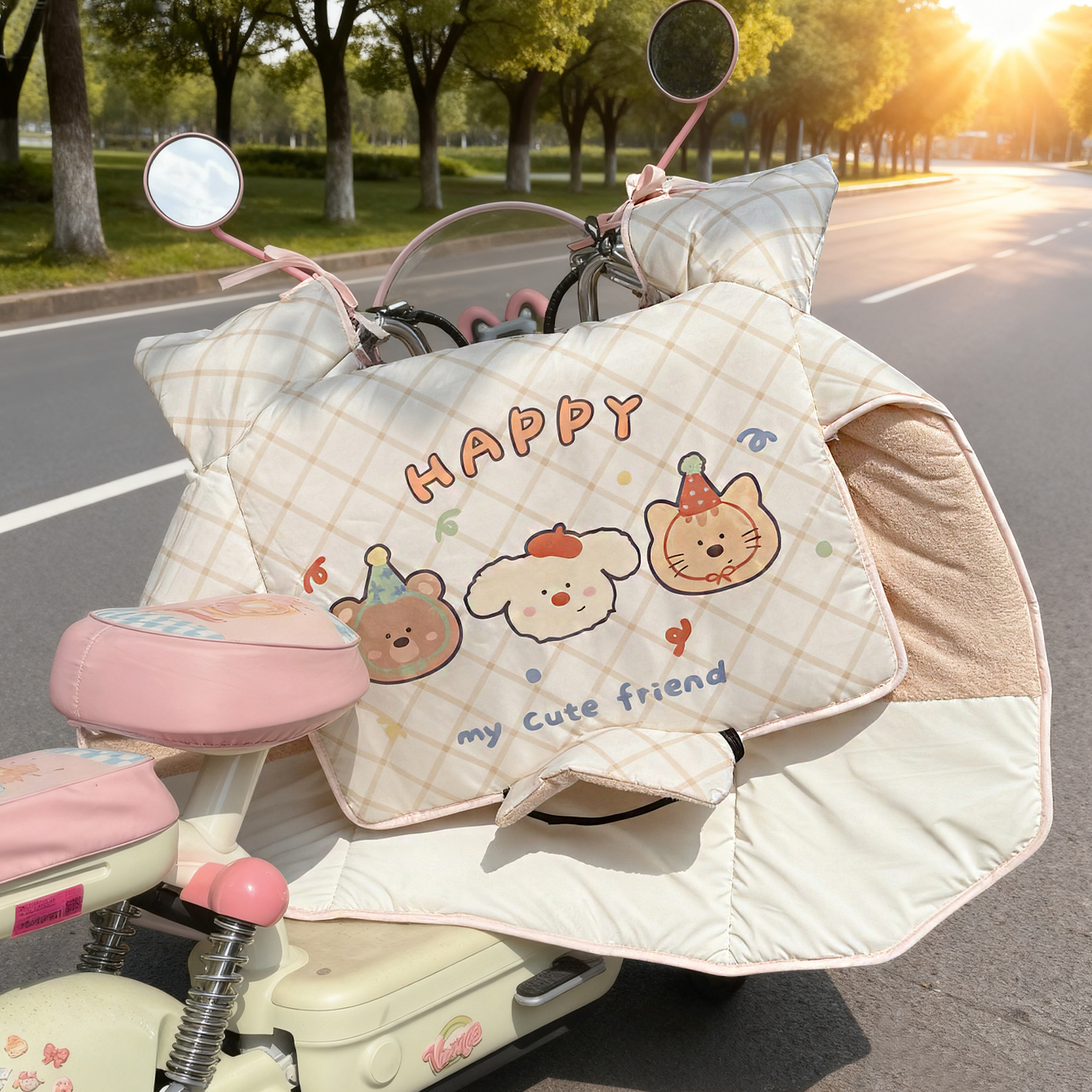 电动车挡风被冬季加绒加厚防水