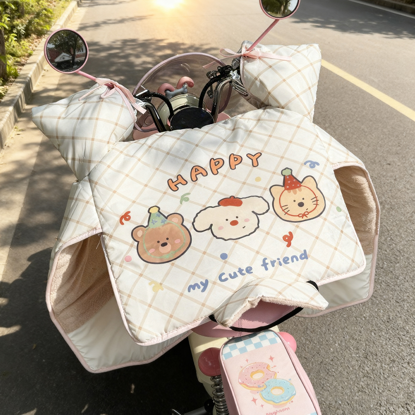 电动车挡风被冬季加绒加厚防水