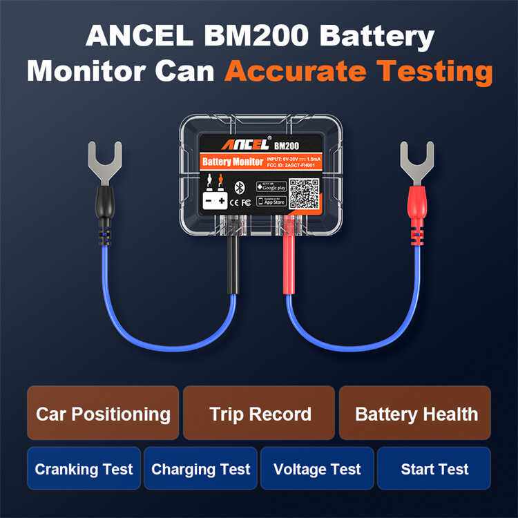 ANCEL BM200汽车电池分析仪 12V电池检测工具 电池测试仪 - 实物图
