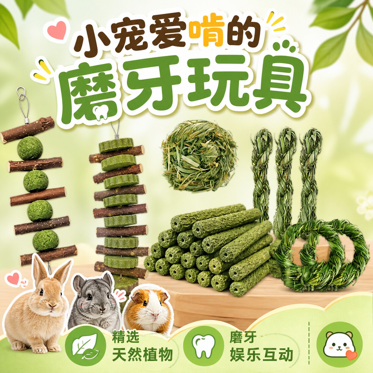 苹果枝兔子磨牙仓鼠苹果枝磨牙棒