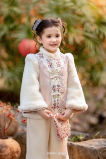 两件套拜年服唐装 加厚棉衣新中式 汉服2025女宝国风冬装 女童冬季