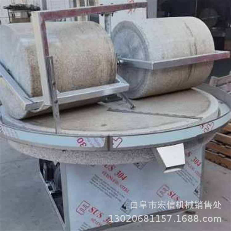 品种齐全电动石碾子 花岗岩单辊双辊石碾 换代升级老式石碾面粉机
