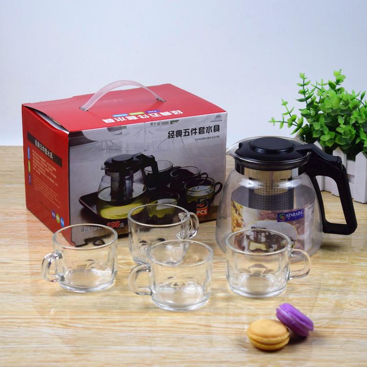 泡茶壶五件套玻璃功夫茶具玻璃养生茶壶花茶壶套装