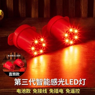 春节灯笼感光电池灯户外新款免插电智能LED灯笼防水伴侣红灯笼