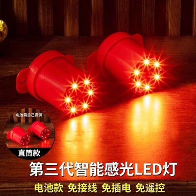 春节灯笼感光LED免插电遥控灯户外防水2026新款智能红灯笼伴侣