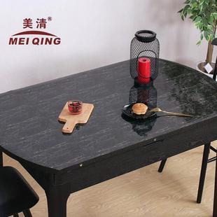水晶板大理石桌垫软玻璃台布圆桌网红白色北欧椭圆形桌布