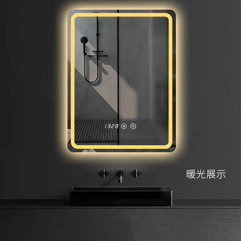 智能镜子触摸屏竖款浴室镜子带灯防雾卫生间洗手镜子挂墙式方形