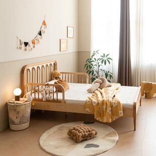 实木儿童床 男孩女孩北欧卧室1.5米小户型家具硬枫木1.2温莎单人