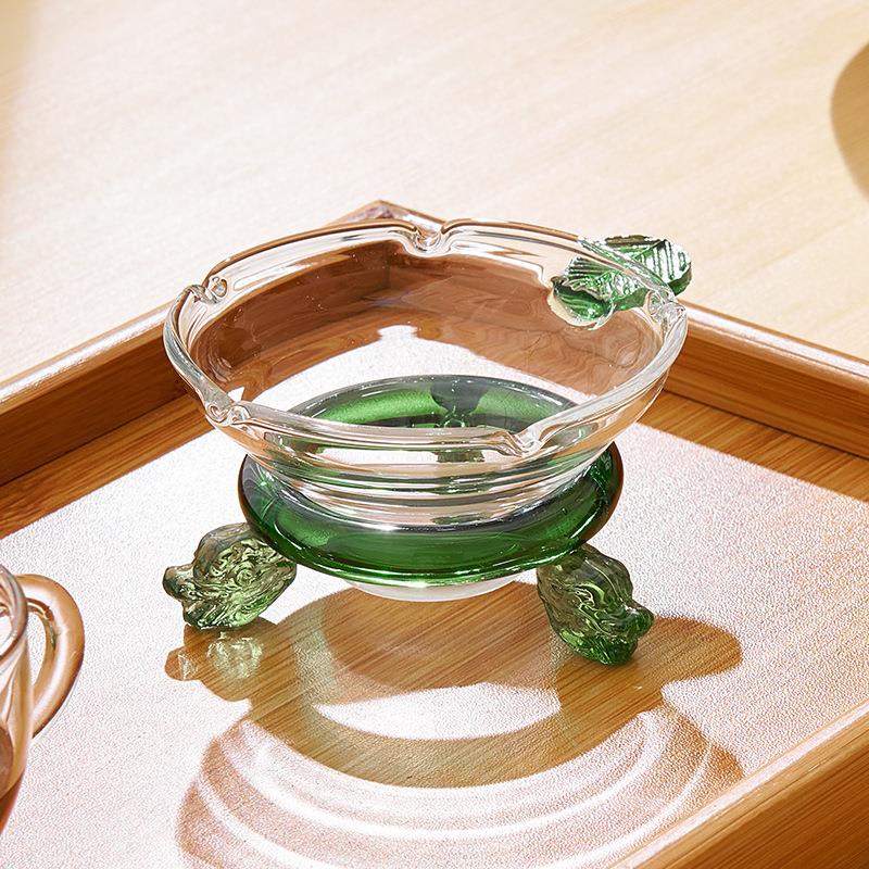 绿黄叶龙网茶漏创意彩色茶架托过滤器 功夫茶具配件茶叶滤网