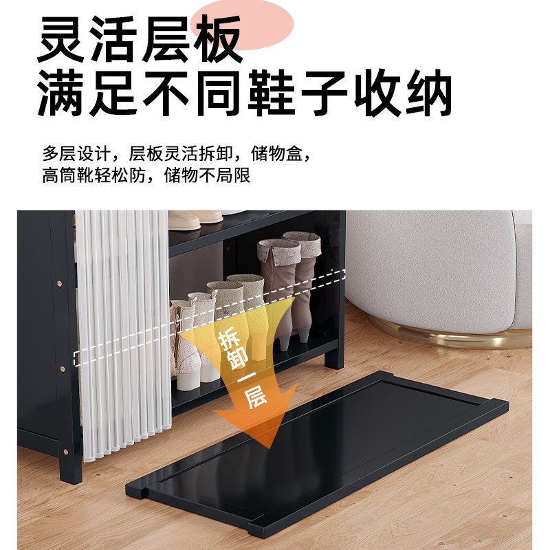 鞋架衣架一体简易门口家用实木可坐鞋柜带换鞋凳子卧室衣帽架落地