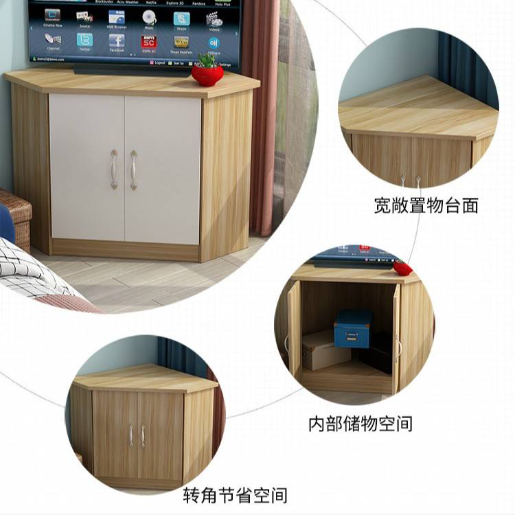 三角形电视柜靠墙老式客厅角落收纳柜卧室转角墙角三角柜拐角柜子