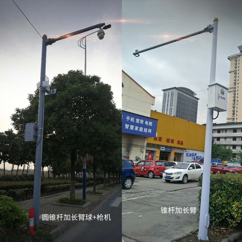 监控立杆3米4米5米6米8米道路八角棱形红绿灯信号卡口L摄像机立柱