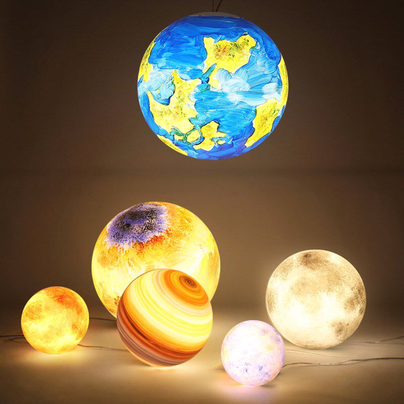 星球吊灯星空行星商场大厅幼儿园游乐场游戏展厅店铺圆球形月球灯