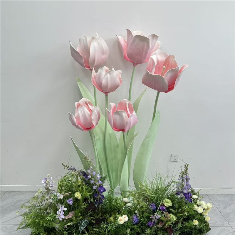 纸艺花郁金香花朵婚庆装饰大花美陈道具花束背景墙装饰花艺