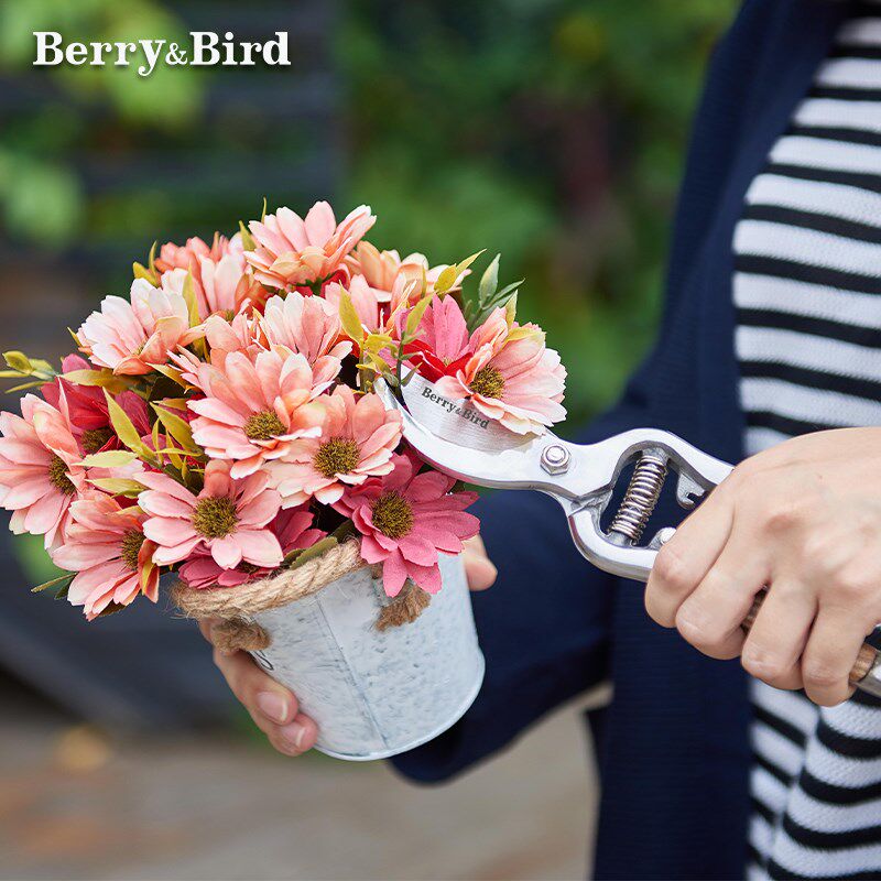 Berry&Bird复古园艺剪刀木柄粗枝花卉盆景修枝剪子省力修剪工具