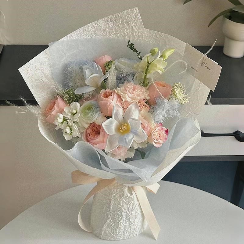 永生花温柔玫瑰花束小众风送女友闺蜜仿真香皂花61圣诞节生日礼物