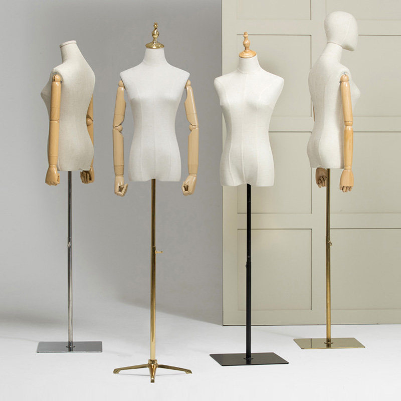 服装店女模特展示架 橱窗假人模特架可升降全身半身服装展示架