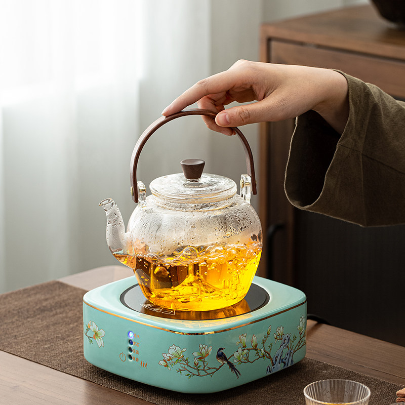 陶瓷电磁炉煮茶器煮茶炉玻璃烧水壶煮茶壶耐高温茶壶茶水分离家用
