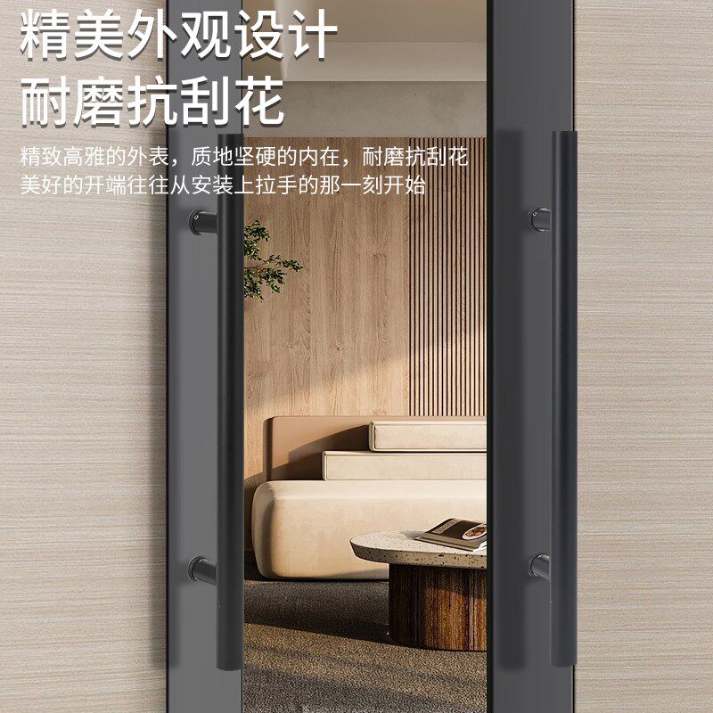玻璃门拉手不锈钢玫瑰黑钛金有无框对装推拉扶手木门大门把手现货
