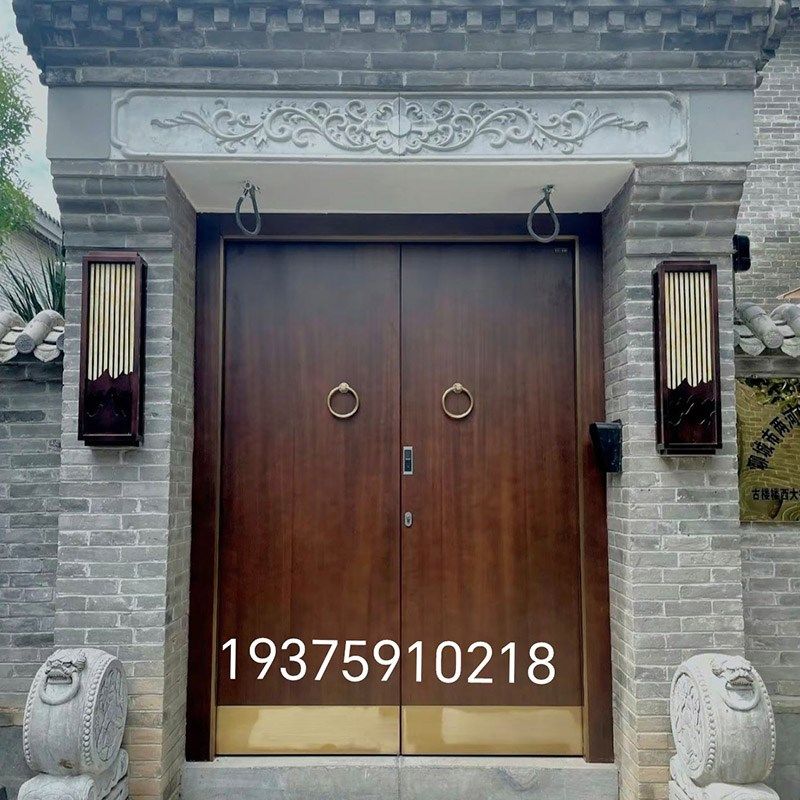 四合院实木大门中式庭院木门别墅仿古大门农村老式民宿双开门定制
