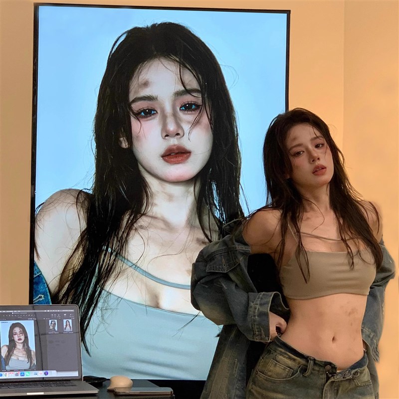 定制照片冲洗放大尺寸艺术照个人写真相框落地画婚纱照挂墙高级感