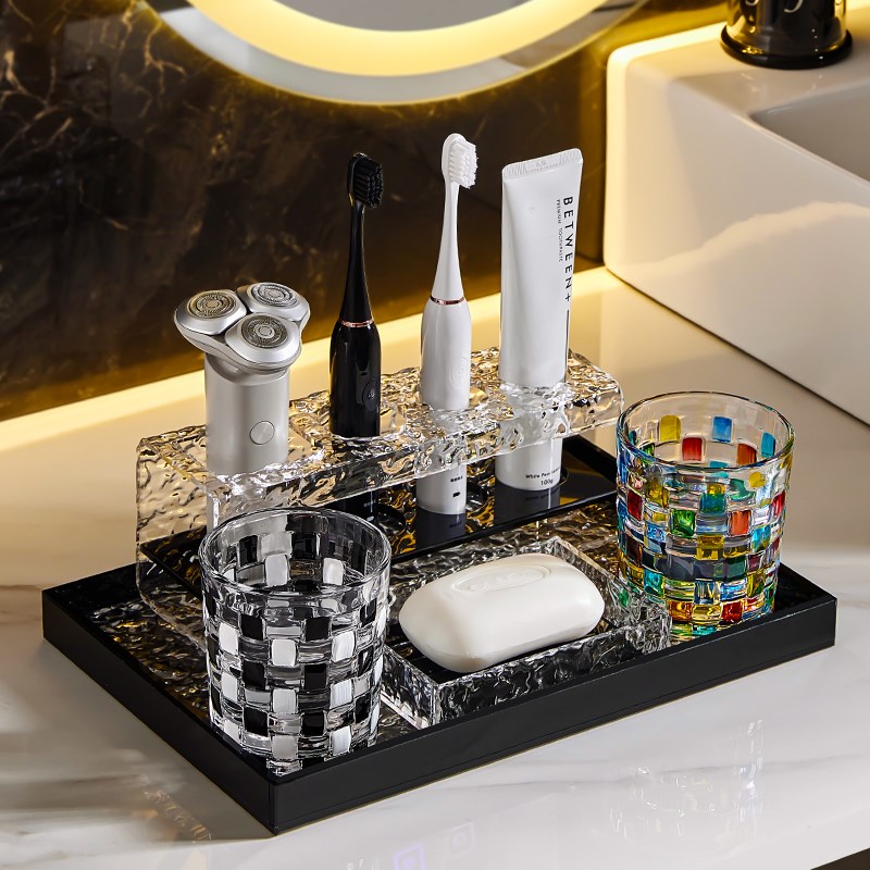 牙刷置物架家用漱口杯情侣化妆室牙刷杯牙杯牙缸高颜值洗漱杯套装