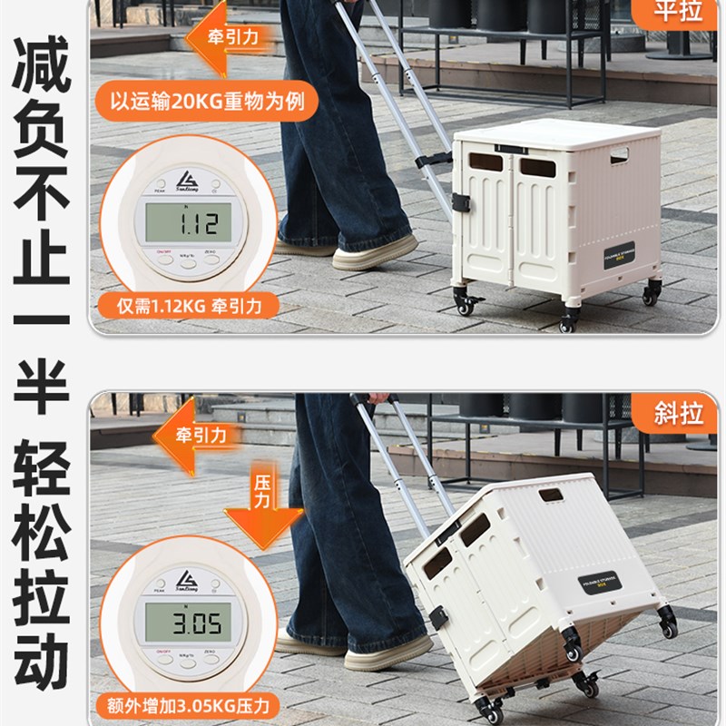买菜小拉车家用便携折叠购物车野餐拉杆车爬楼梯取快递拉货小推车