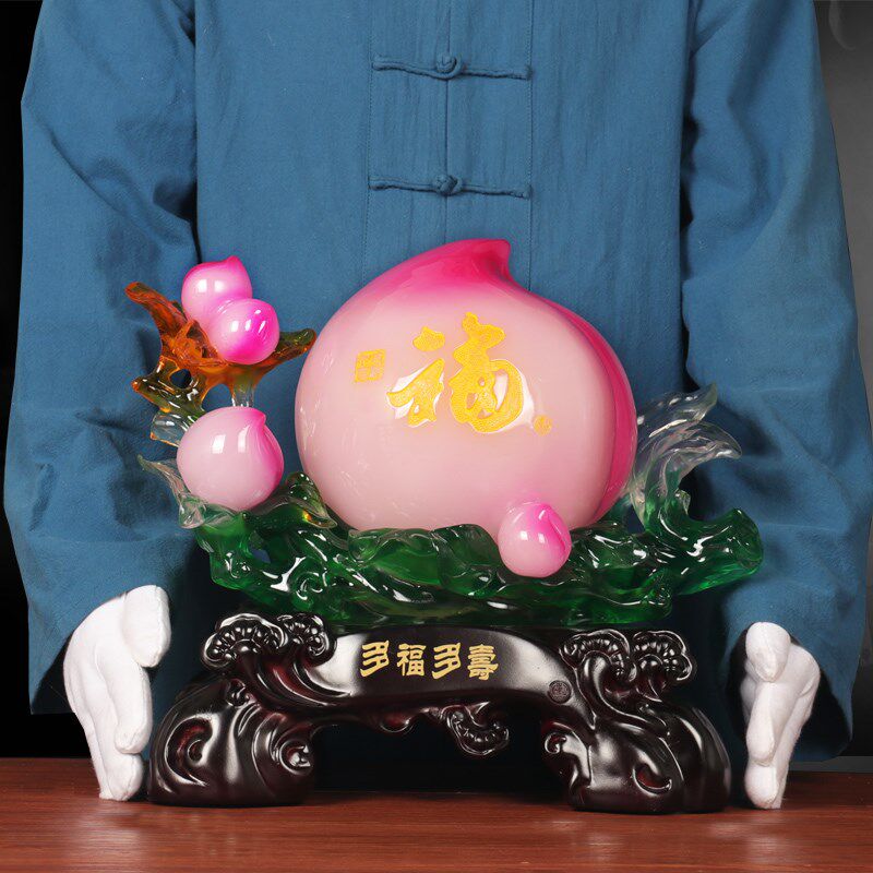 大号福寿双全寿桃摆件创意礼品送长辈80爷爷奶奶生日礼物祝寿贺寿