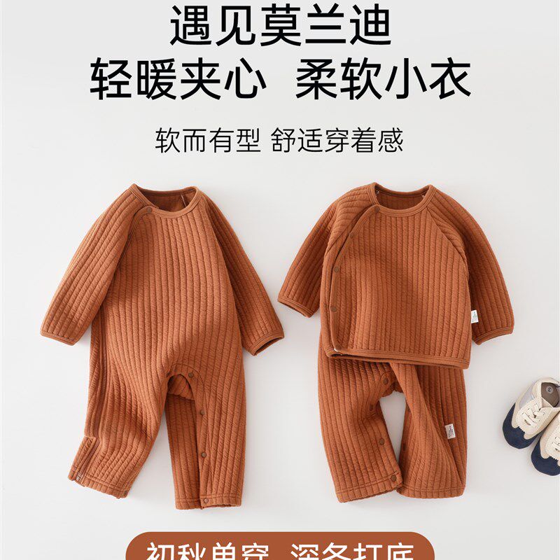 秋冬婴儿衣服式睡袋宝贝恒温儿童夹棉分腿连体衣宝宝防踢被睡袋