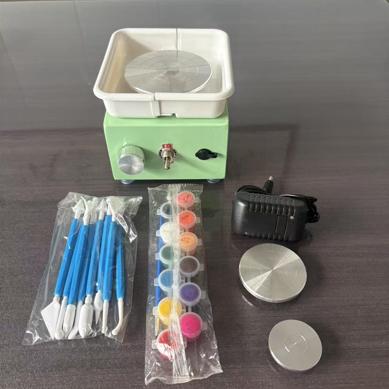 迷你小型儿童陶艺拉胚机做陶瓷的转盘电动幼儿园玩泥巴工具全套装