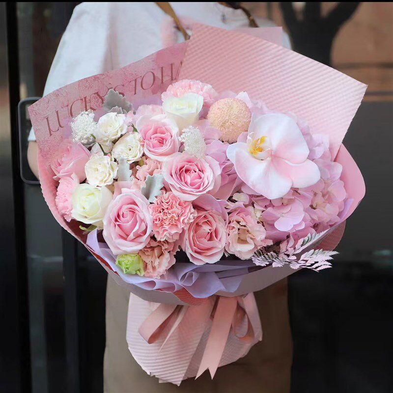 石家庄鲜花同城速递郁金香玫瑰混搭花束妈妈闺蜜生日花店配送