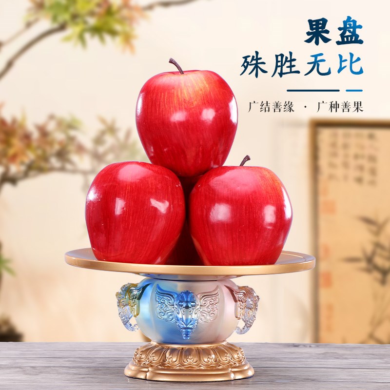 佛具用品大全古法琉璃花瓶供水杯供果果盘铜香炉家用佛前供灯套装