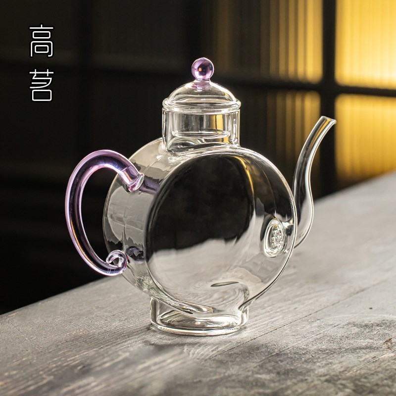 女士绿茶专用泡茶壶一人饮小壶家用高档彷宋玻璃执壶功夫茶水分离