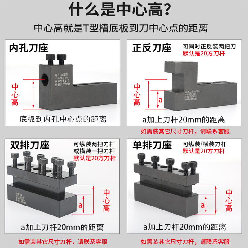数控车床排刀架钻孔打孔钻头外圆刀座正反单侧双排16方20方刀架座